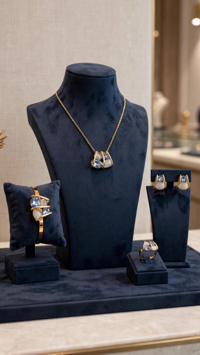 Gold tone crystal Jewelry set