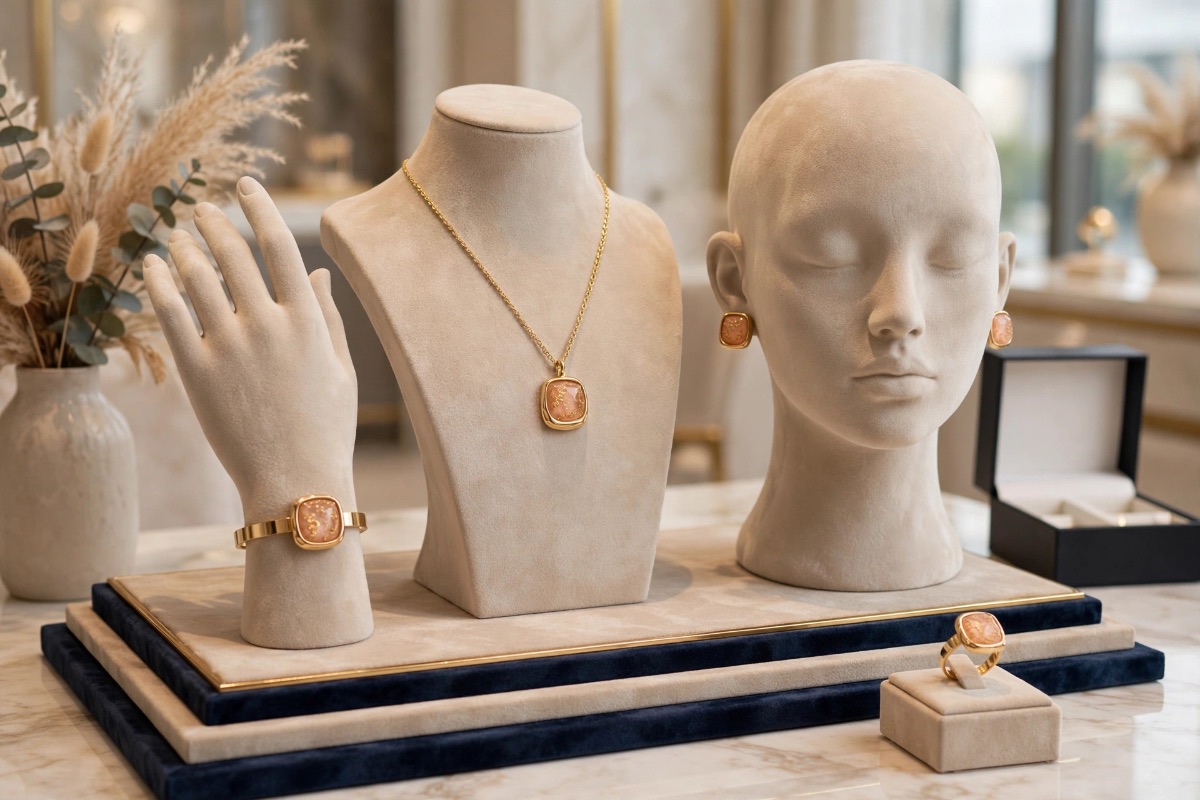 Peach Stone Gold Jewelry Set