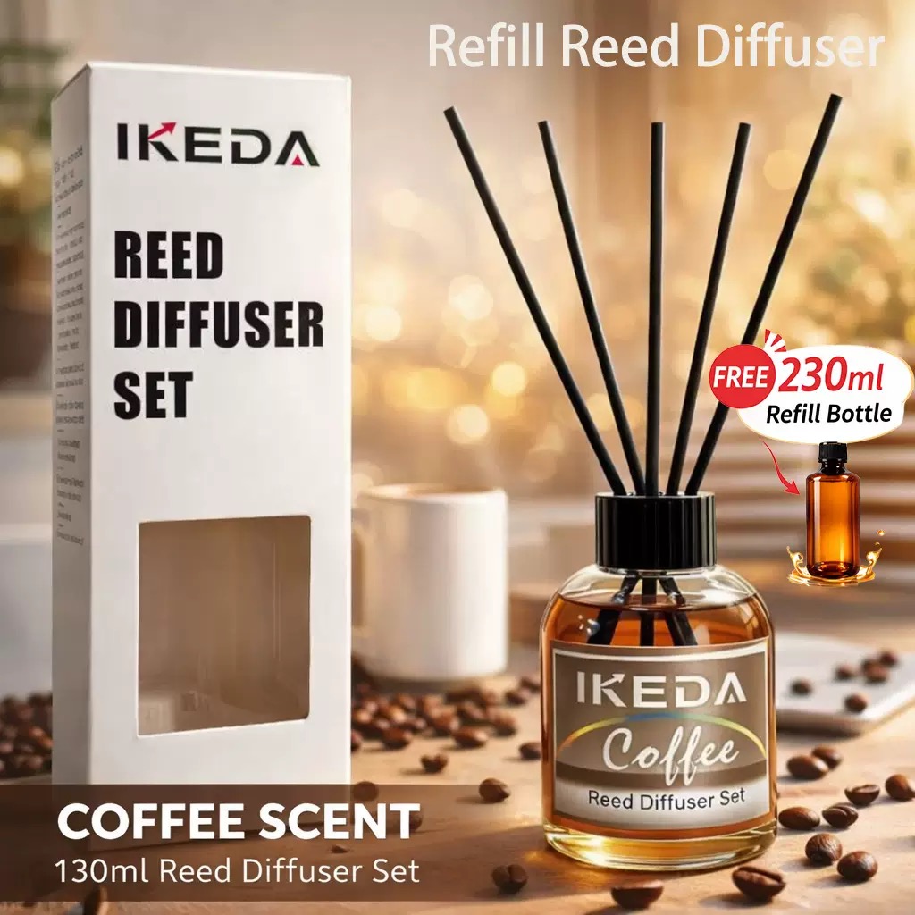 IKEDA Reed Diffuser Set - 130ml + FREE 230ml Refill