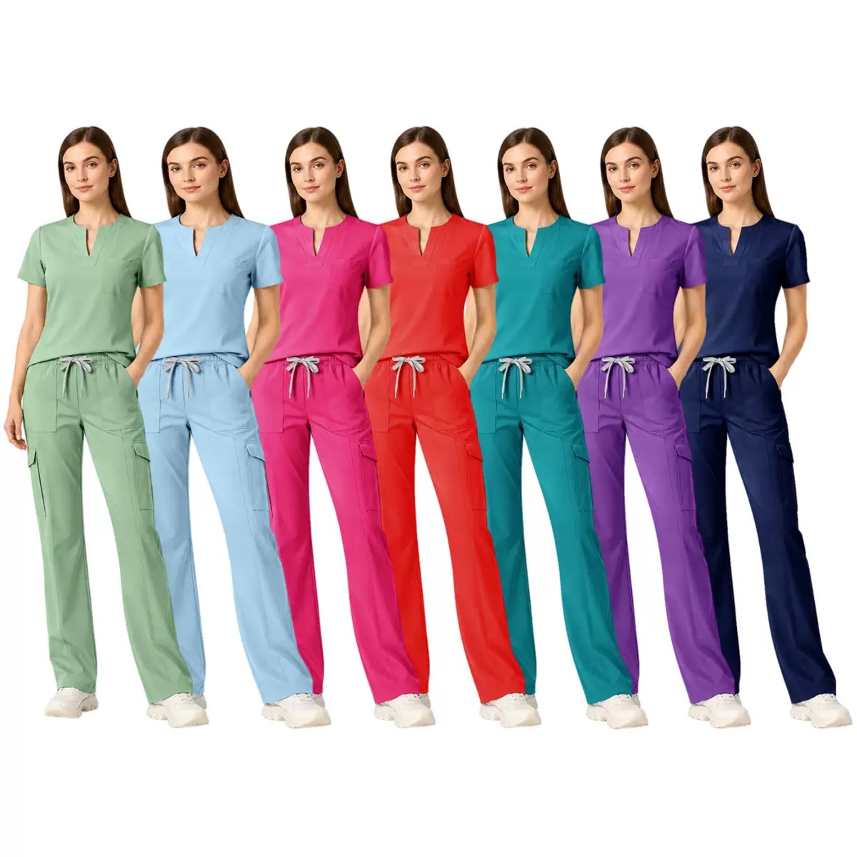 2-piece unisex medical scrub set